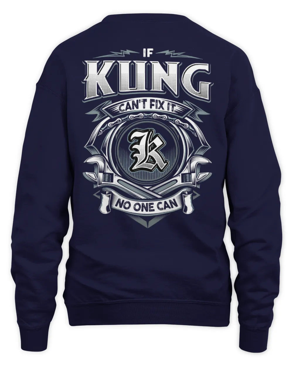 KUNG AP81-K4-626 - Personalized Ahmed Quote Apparel “If Ahmed Can't Fix It, No One Can” - Unisex Sweatshirt - Navy