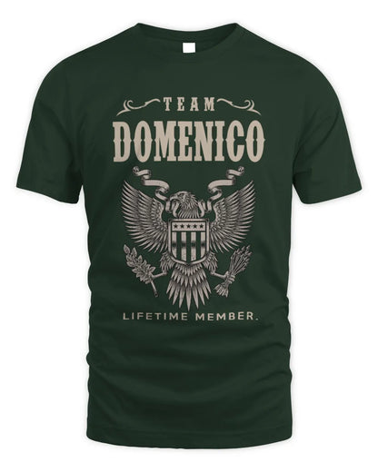 DOMENICO TP06-K82 – Personalized Classic Style Apparel “Team NAME Lifetime Member” - Unisex Standard T-Shirt - Forest Green