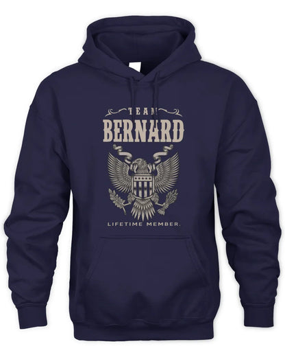 BERNARD TP06-K82 – Personalized Classic Style Apparel “Team NAME Lifetime Member” - Unisex Hoodie - Navy