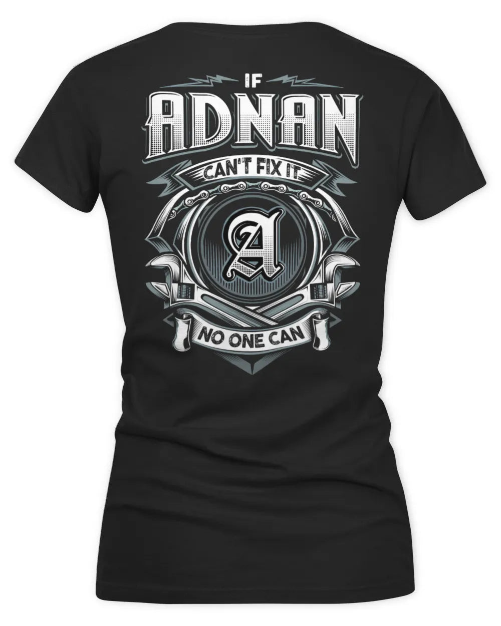 ADNAN AP81-K4-626 - Personalized Ahmed Quote Apparel “If Ahmed Can't Fix It, No One Can” - Women's V-Neck T-Shirt - Black