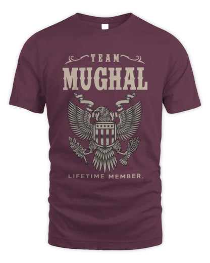 MUGHAL TP06-K82 – Personalized Classic Style Apparel “Team NAME Lifetime Member” - Unisex Standard T-Shirt - Maroon