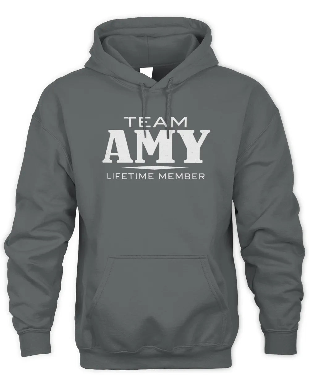 AMY BL62-K4-128 - Personalized “Team NAME Lifetime Member” - Unisex Hoodie - Charcoal