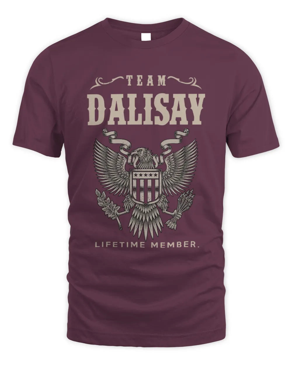 DALISAY TP06-K82 – Personalized Classic Style Apparel “Team NAME Lifetime Member” - Unisex Standard T-Shirt - Maroon
