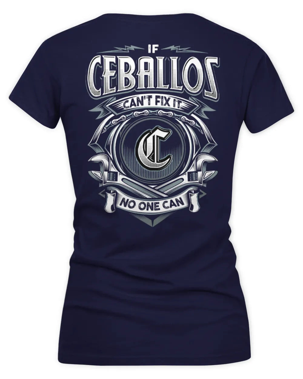 CEBALLOS AP81-K4-626 - Personalized Ahmed Quote Apparel “If Ahmed Can't Fix It, No One Can” - Women's V-Neck T-Shirt - Navy