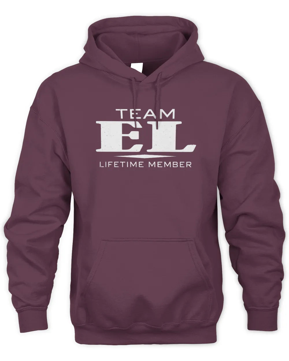 EL BL62-K4-128 - Personalized “Team NAME Lifetime Member” - Unisex Hoodie - Maroon