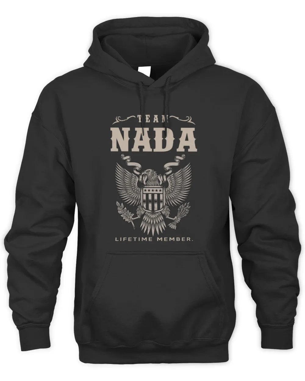 NADA TP06-K82 – Personalized Classic Style Apparel “Team NAME Lifetime Member” - Unisex Hoodie - Black