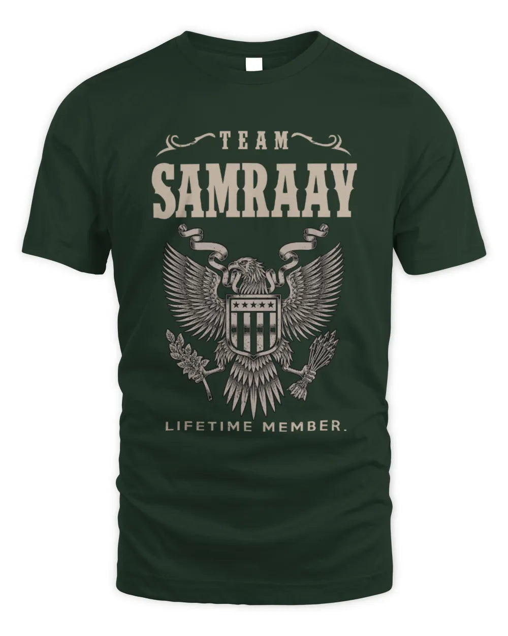 SAMRAAY TP06-K82 – Personalized Classic Style Apparel “Team NAME Lifetime Member” - Unisex Standard T-Shirt - Forest Green