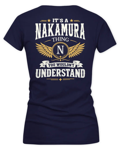 NAKAMURA KT06-M008 It’s a [NAME] Thing – You Wouldn’t Understand | Personalized Vintage T-Shirt - Women's V-Neck T-Shirt - Navy