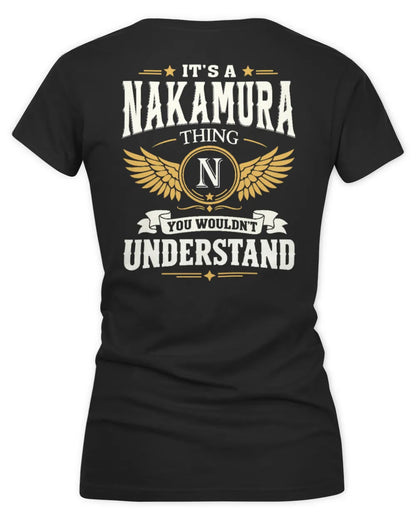 NAKAMURA KT06-M008 It’s a [NAME] Thing – You Wouldn’t Understand | Personalized Vintage T-Shirt - Women's V-Neck T-Shirt - Black
