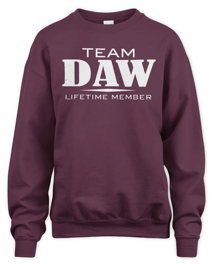 DAW BL62-K4-128 - Personalized “Team NAME Lifetime Member” - Unisex Sweatshirt - Maroon