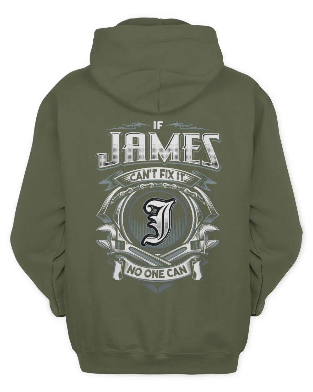 JAMES AP81-K4-626 - Personalized Ahmed Quote Apparel “If Ahmed Can't Fix It, No One Can” - Unisex Hoodie - Military Green