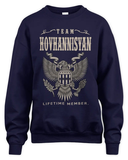 HOVHANNISYAN TP06-K82 – Personalized Classic Style Apparel “Team NAME Lifetime Member” - Unisex Sweatshirt - Navy