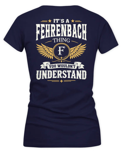 FEHRENBACH KT06-M008 It’s a [NAME] Thing – You Wouldn’t Understand | Personalized Vintage T-Shirt - Women's V-Neck T-Shirt - Navy