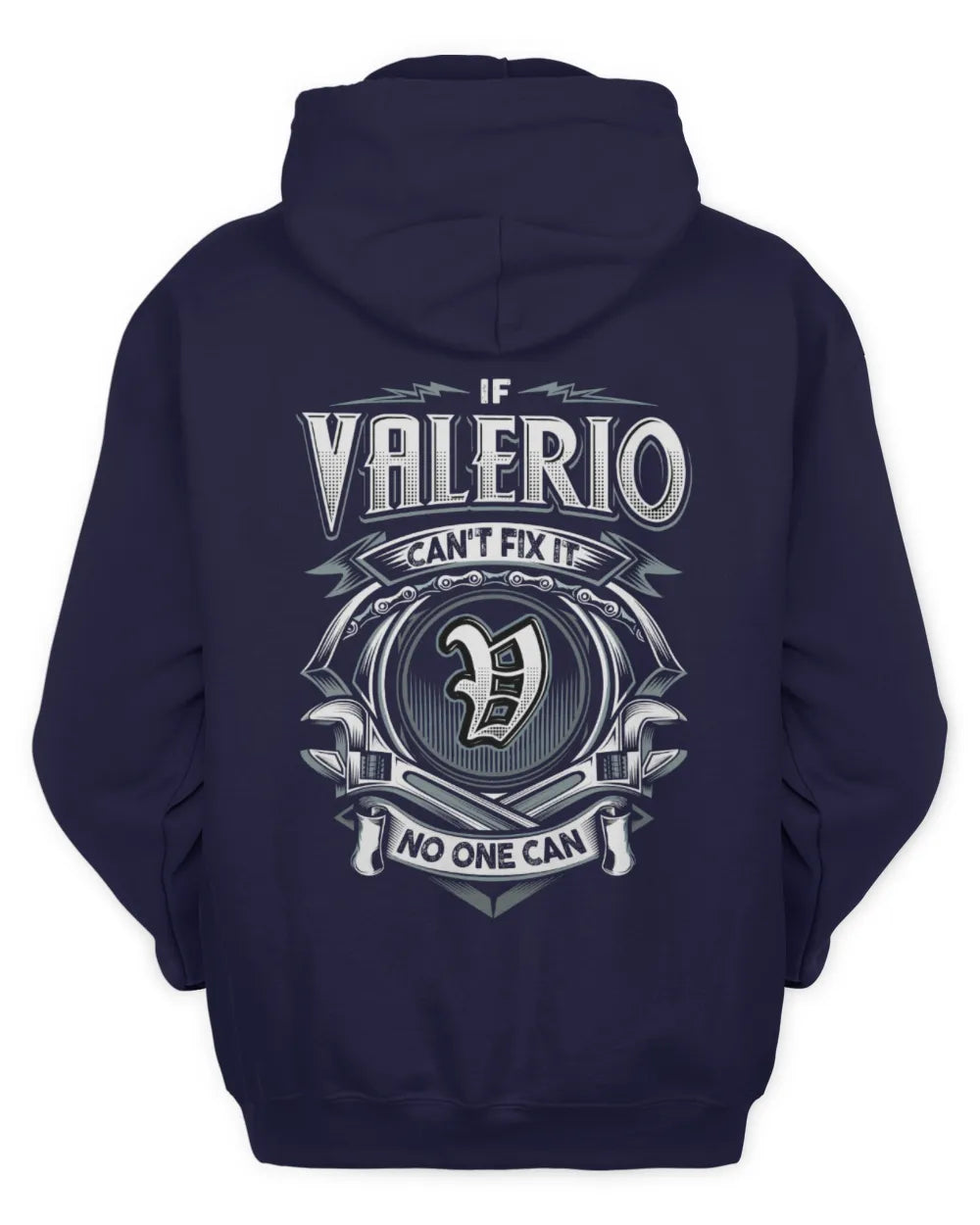 VALERIO AP81-K4-626 - Personalized Ahmed Quote Apparel “If Ahmed Can't Fix It, No One Can” - Unisex Hoodie - Navy