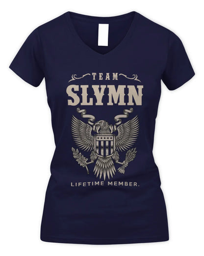 SLYMN TP06-K82 – Personalized Classic Style Apparel “Team NAME Lifetime Member” - Women's V-Neck T-Shirt - Navy