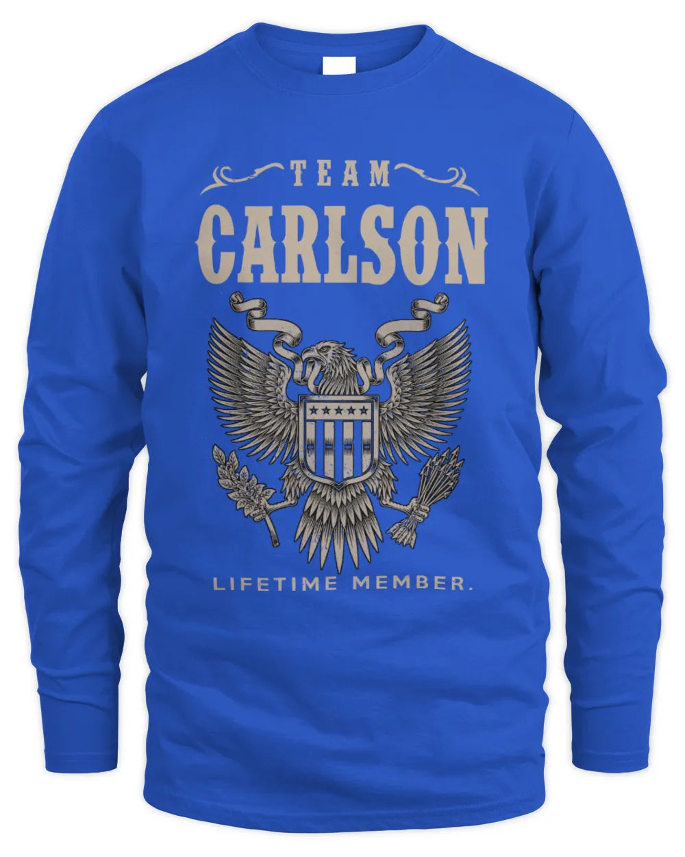 CARLSON TP06-K82 – Personalized Classic Style Apparel “Team NAME Lifetime Member” - Men's Long Sleeved T-Shirt - Royal