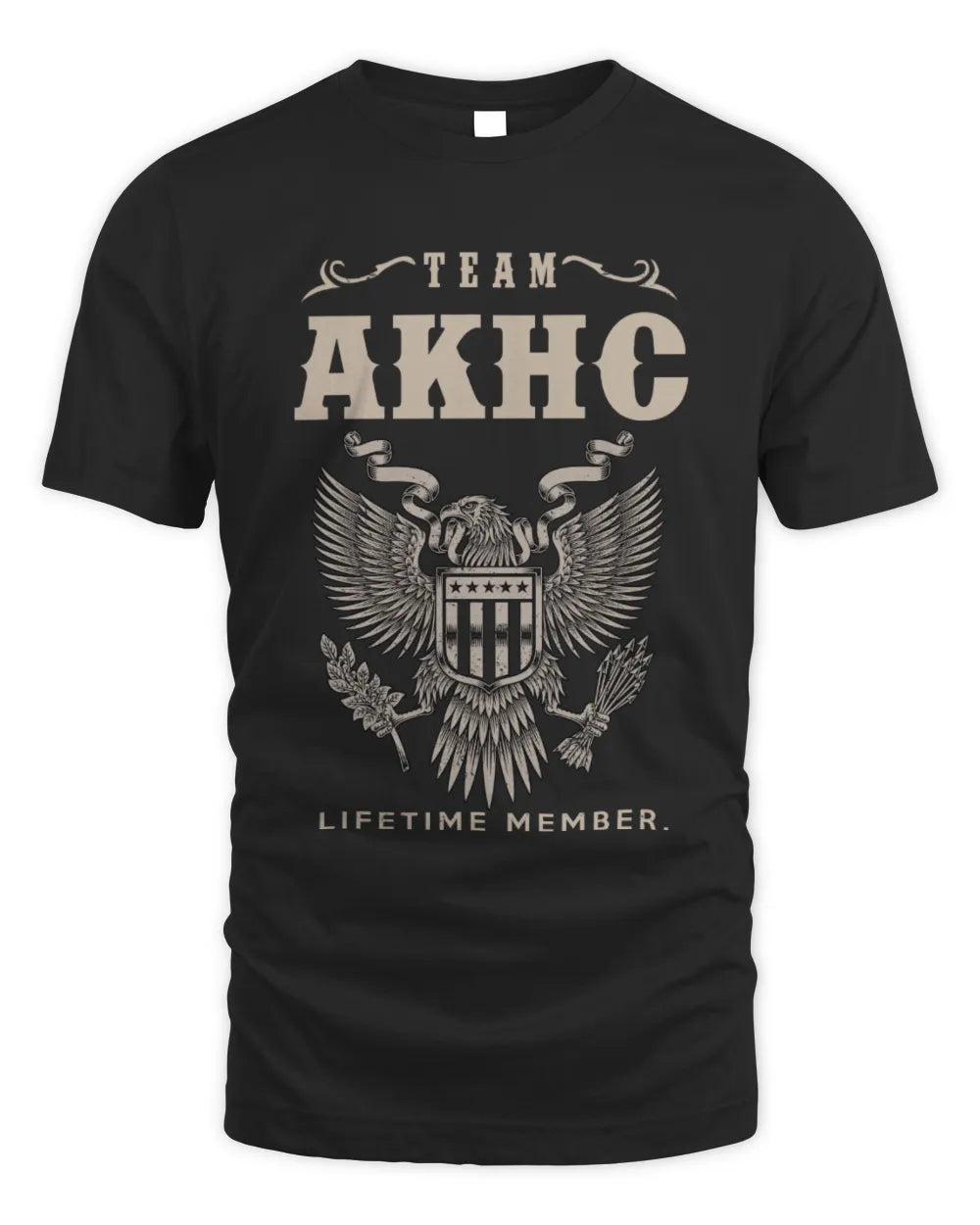 AKHC TP06-K82 – Personalized Classic Style Apparel “Team NAME Lifetime Member” - Unisex Standard T-Shirt - Black