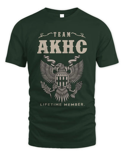 AKHC TP06-K82 – Personalized Classic Style Apparel “Team NAME Lifetime Member” - Unisex Standard T-Shirt - Forest Green
