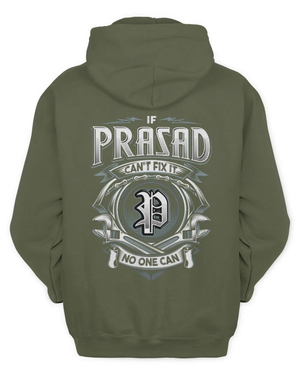 PRASAD AP81-K4-626 - Personalized Ahmed Quote Apparel “If Ahmed Can't Fix It, No One Can” - Unisex Hoodie - Military Green