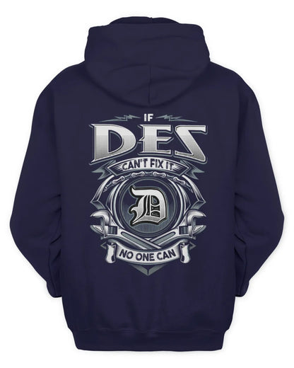 DES AP81-K4-626 - Personalized Ahmed Quote Apparel “If Ahmed Can't Fix It, No One Can” - Unisex Hoodie - Navy
