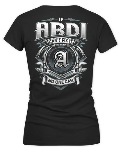 ABDI AP81-K4-626 - Personalized Ahmed Quote Apparel “If Ahmed Can't Fix It, No One Can” - Women's V-Neck T-Shirt - Black
