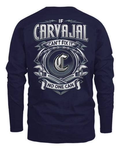 CARVAJAL AP81-K4-626 - Personalized Ahmed Quote Apparel “If Ahmed Can't Fix It, No One Can” - Men's Long Sleeved T-Shirt - Navy