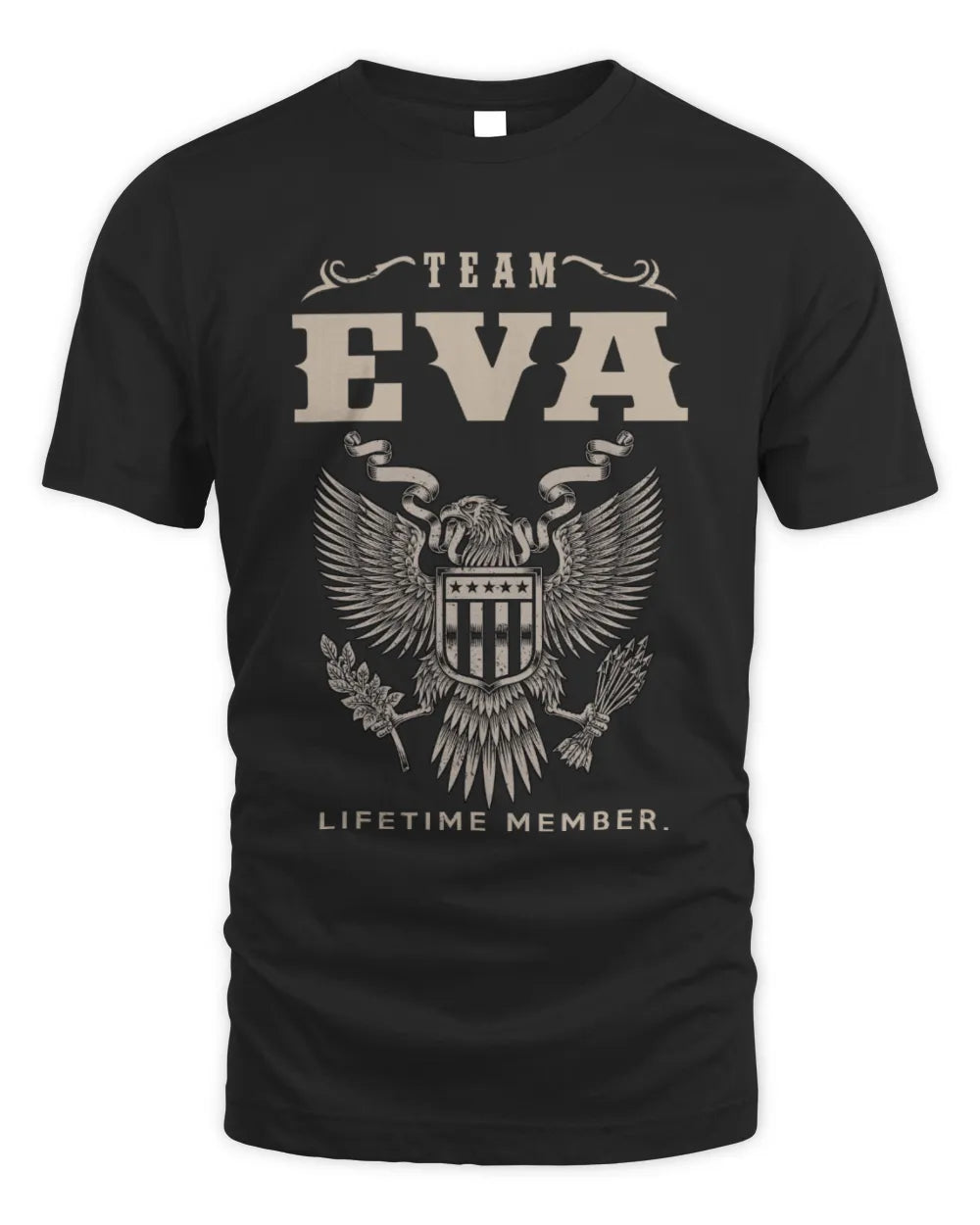 EVA TP06-K82 – Personalized Classic Style Apparel “Team NAME Lifetime Member” - Unisex Standard T-Shirt - Black