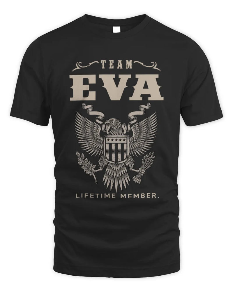 EVA TP06-K82 – Personalized Classic Style Apparel “Team NAME Lifetime Member” - Unisex Standard T-Shirt - Black