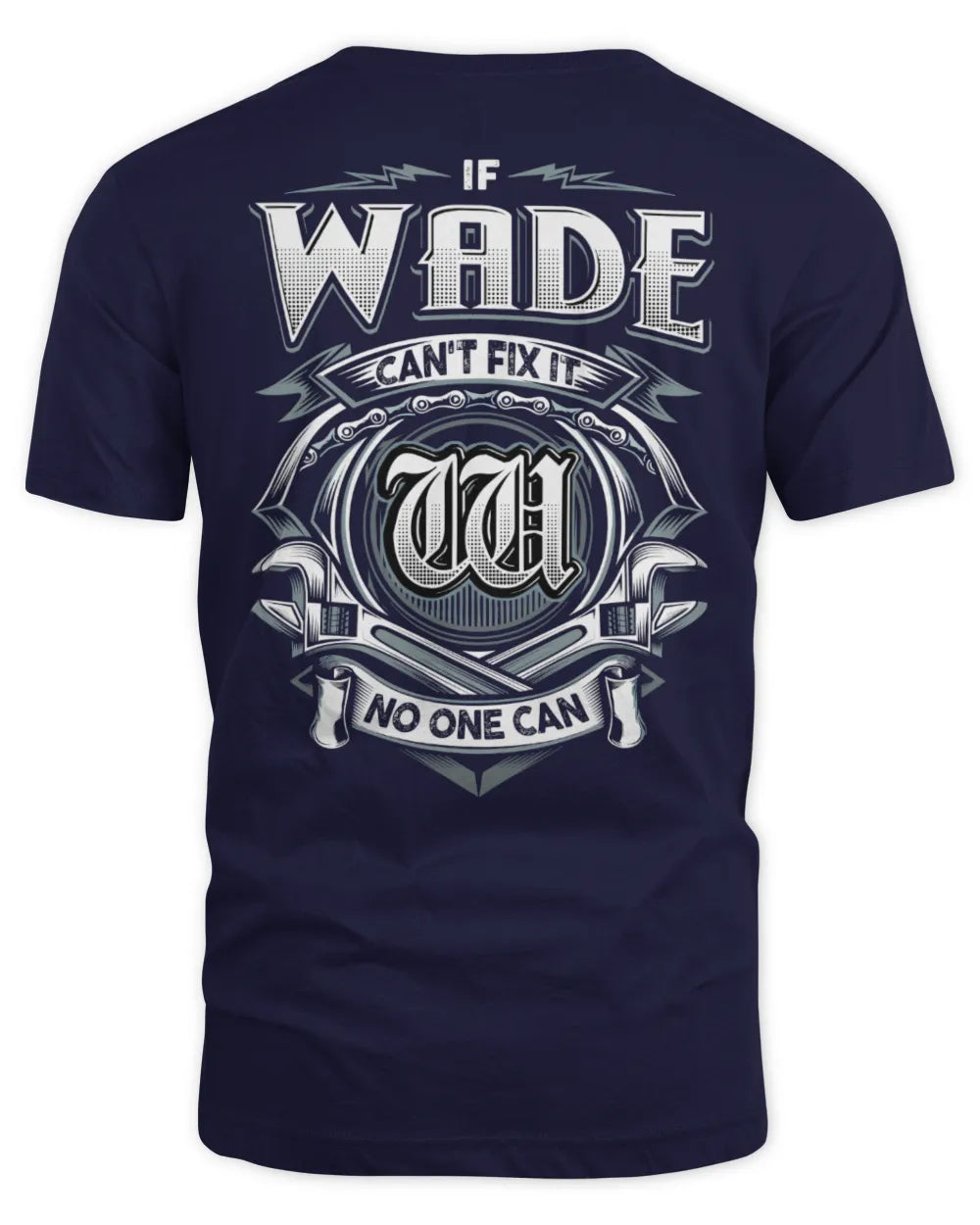 WADE AP81-K4-626 - Personalized Ahmed Quote Apparel “If Ahmed Can't Fix It, No One Can” - Unisex Standard T-Shirt - Navy