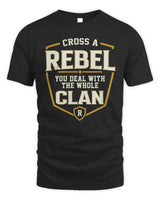 REBEL NT1-K008 Cross A/An NAME, You Deal With the Whole Clan | Personalized Vintage T-Shirt - Unisex Standard T-Shirt - Black