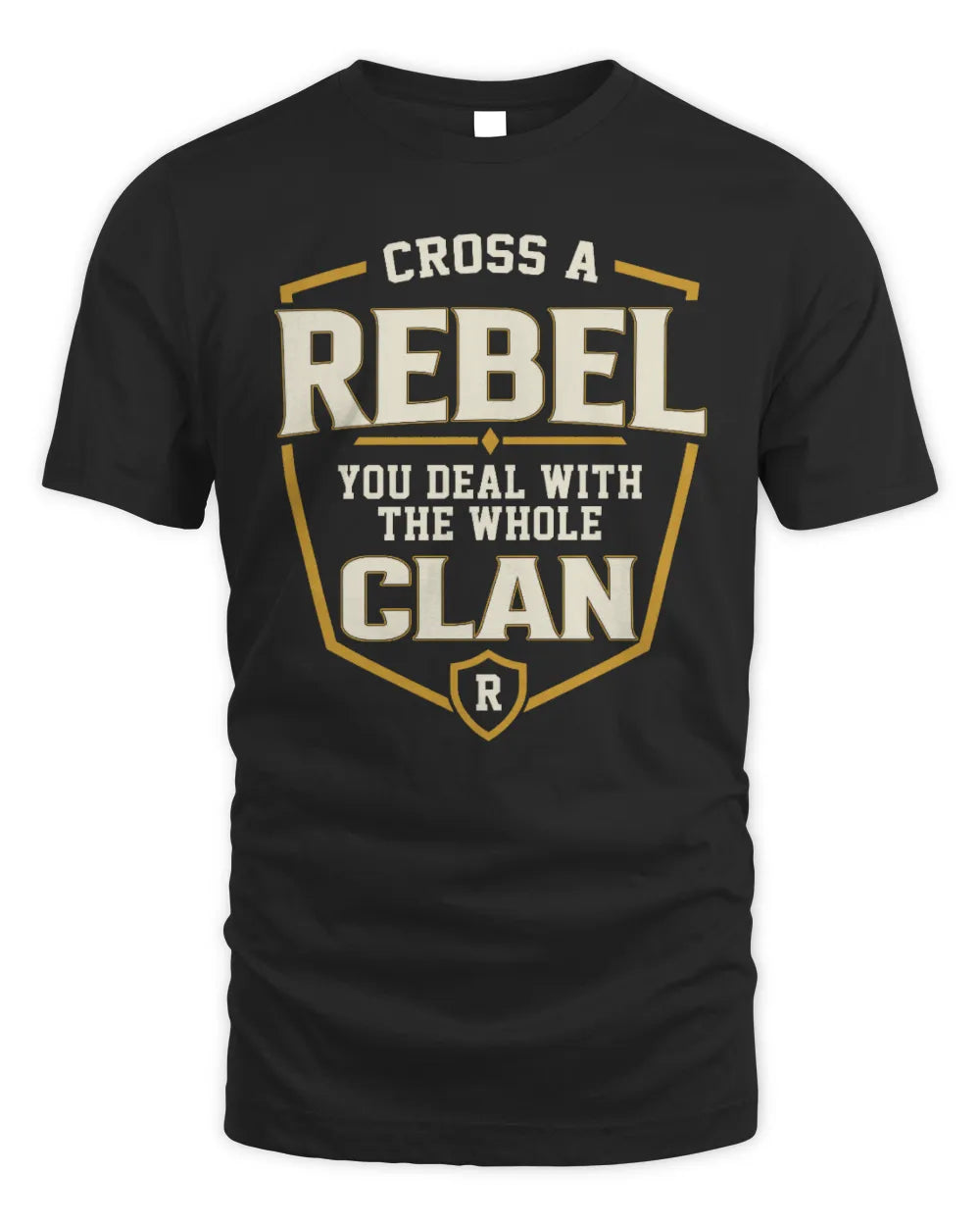 REBEL NT1-K008 Cross A/An NAME, You Deal With the Whole Clan | Personalized Vintage T-Shirt - Unisex Standard T-Shirt - Black