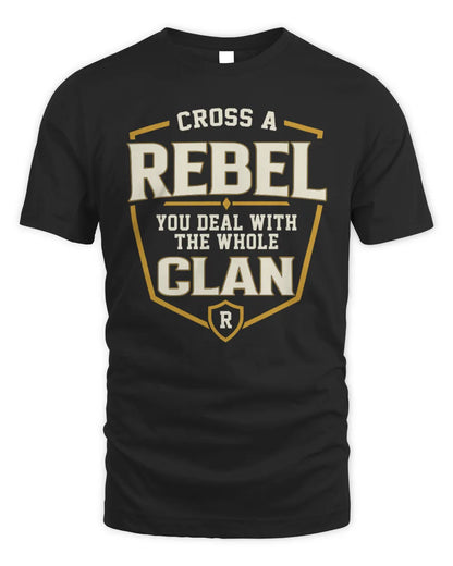 REBEL NT1-K008 Cross A/An NAME, You Deal With the Whole Clan | Personalized Vintage T-Shirt - Unisex Standard T-Shirt - Black