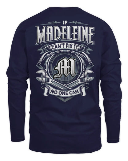MADELEINE AP81-K4-626 - Personalized Ahmed Quote Apparel “If Ahmed Can't Fix It, No One Can” - Men's Long Sleeved T-Shirt - Navy