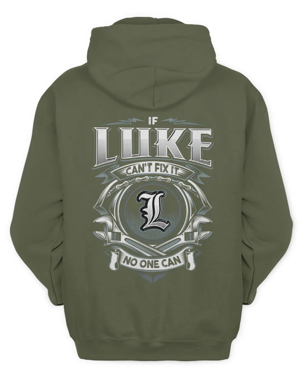 LUKE AP81-K4-626 - Personalized Ahmed Quote Apparel “If Ahmed Can't Fix It, No One Can” - Unisex Hoodie - Military Green