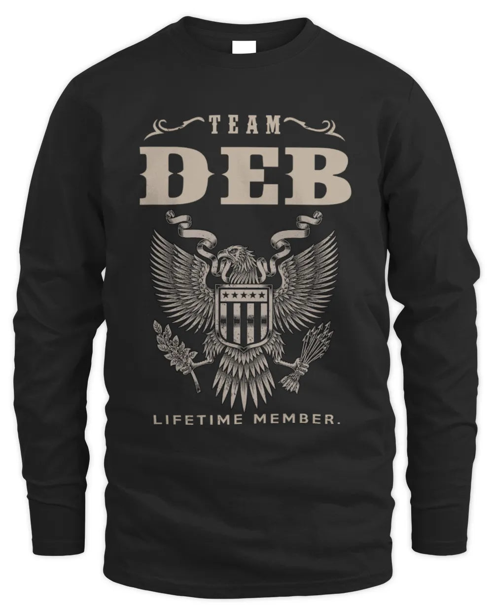 DEB TP06-K82 – Personalized Classic Style Apparel “Team NAME Lifetime Member” - Men's Long Sleeved T-Shirt - Black