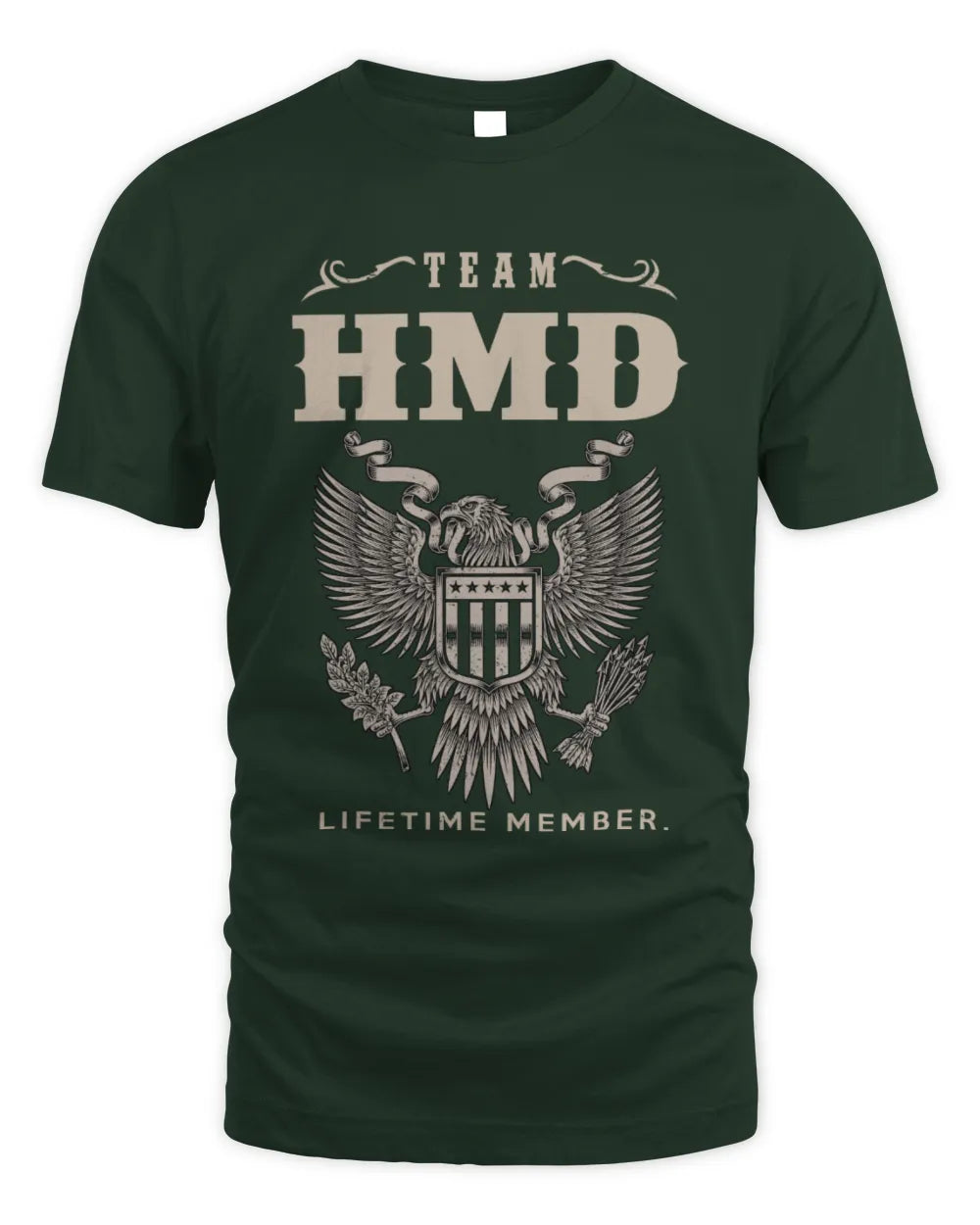 HMD TP06-K82 – Personalized Classic Style Apparel “Team NAME Lifetime Member” - Unisex Standard T-Shirt - Forest Green