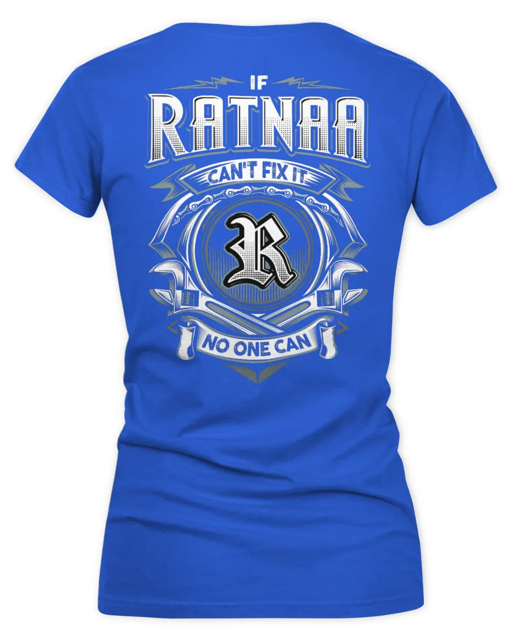 RATNAA AP81-K4-626 - Personalized Ahmed Quote Apparel “If Ahmed Can't Fix It, No One Can” - Women's V-Neck T-Shirt - Royal
