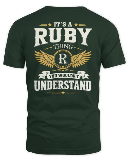 RUBY KT06-M008 It’s a [NAME] Thing – You Wouldn’t Understand | Personalized Vintage T-Shirt - Unisex Standard T-Shirt - Forest Green