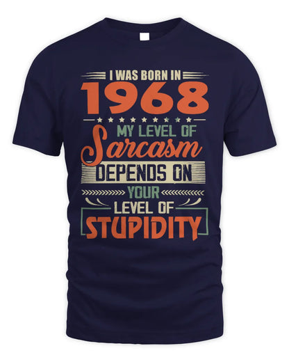 1968 HH89-K2 – Vintage Born to Be Sarcastic T-Shirt - Unisex Standard T-Shirt - Navy