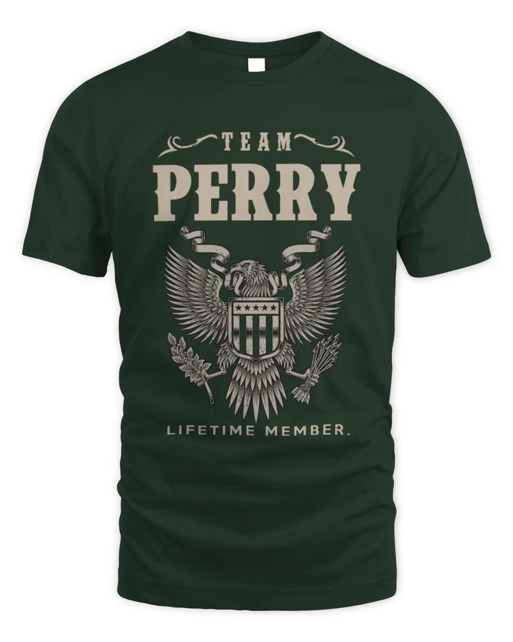 PERRY TP06-K82 – Personalized Classic Style Apparel “Team NAME Lifetime Member” - Unisex Standard T-Shirt - Forest Green
