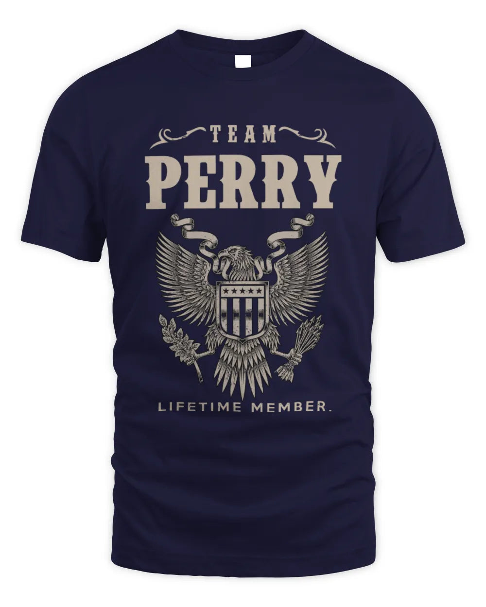 PERRY TP06-K82 – Personalized Classic Style Apparel “Team NAME Lifetime Member” - Unisex Standard T-Shirt - Navy