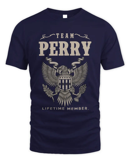 PERRY TP06-K82 – Personalized Classic Style Apparel “Team NAME Lifetime Member” - Unisex Standard T-Shirt - Navy