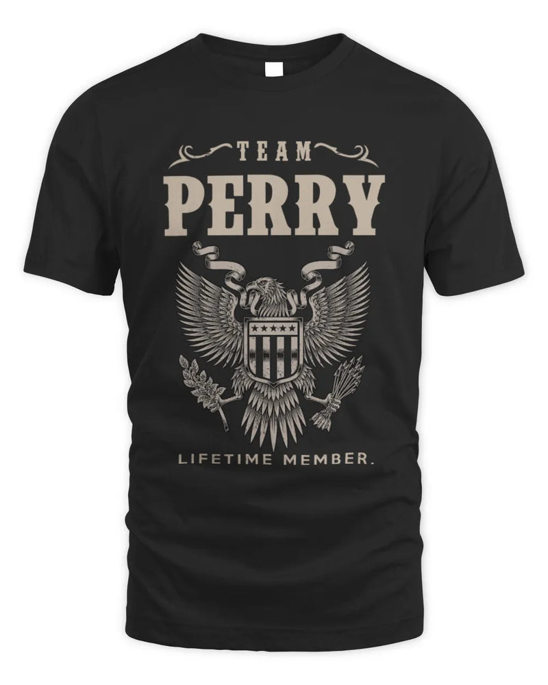 PERRY TP06-K82 – Personalized Classic Style Apparel “Team NAME Lifetime Member” - Unisex Standard T-Shirt - Black