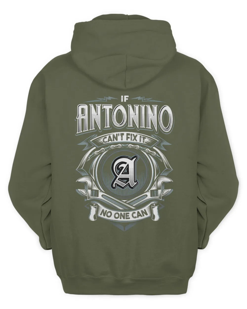 ANTONINO AP81-K4-626 - Personalized Ahmed Quote Apparel “If Ahmed Can't Fix It, No One Can” - Unisex Hoodie - Military Green