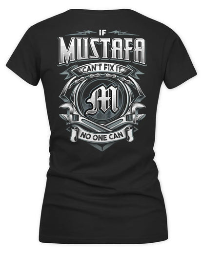 MUSTAFA AP81-K4-626 - Personalized Ahmed Quote Apparel “If Ahmed Can't Fix It, No One Can” - Women's V-Neck T-Shirt - Black