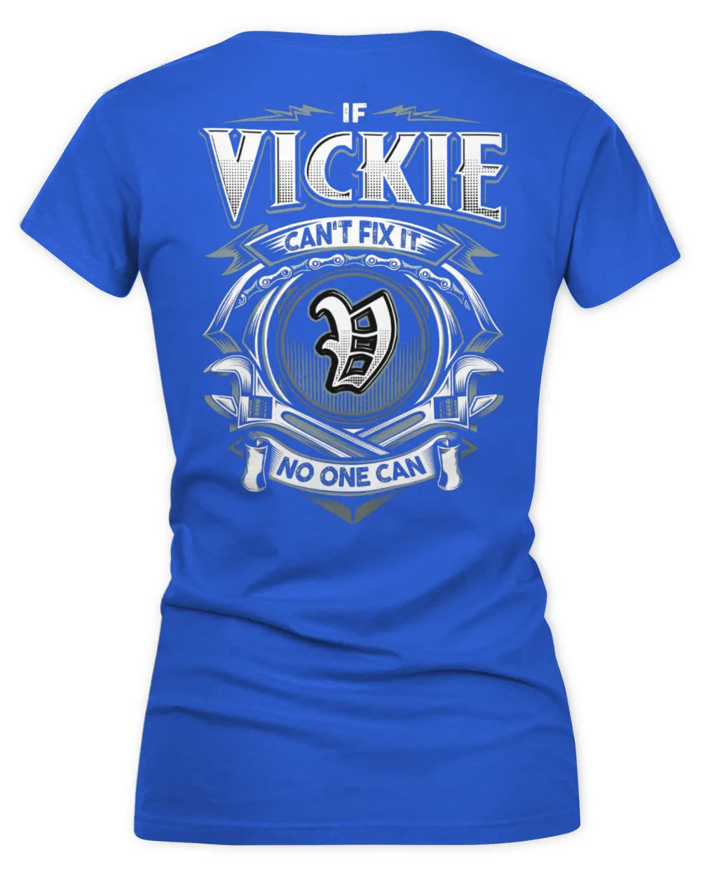VICKIE AP81-K4-626 - Personalized Ahmed Quote Apparel “If Ahmed Can't Fix It, No One Can” - Women's V-Neck T-Shirt - Royal