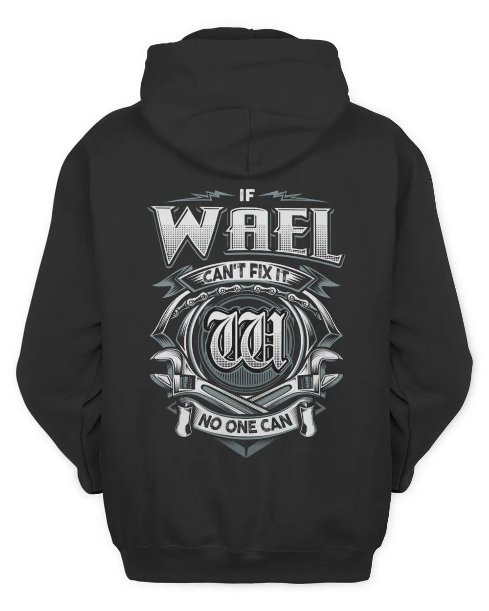 WAEL AP81-K4-626 - Personalized Ahmed Quote Apparel “If Ahmed Can't Fix It, No One Can” - Unisex Hoodie - Black