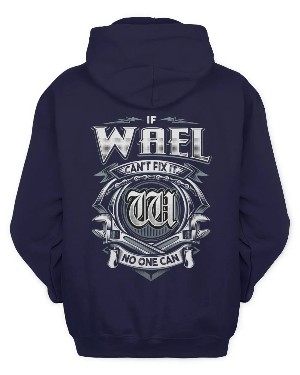WAEL AP81-K4-626 - Personalized Ahmed Quote Apparel “If Ahmed Can't Fix It, No One Can” - Unisex Hoodie - Navy