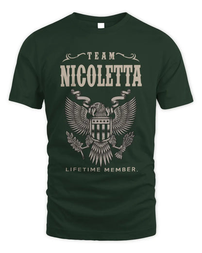 NICOLETTA TP06-K82 – Personalized Classic Style Apparel “Team NAME Lifetime Member” - Unisex Standard T-Shirt - Forest Green