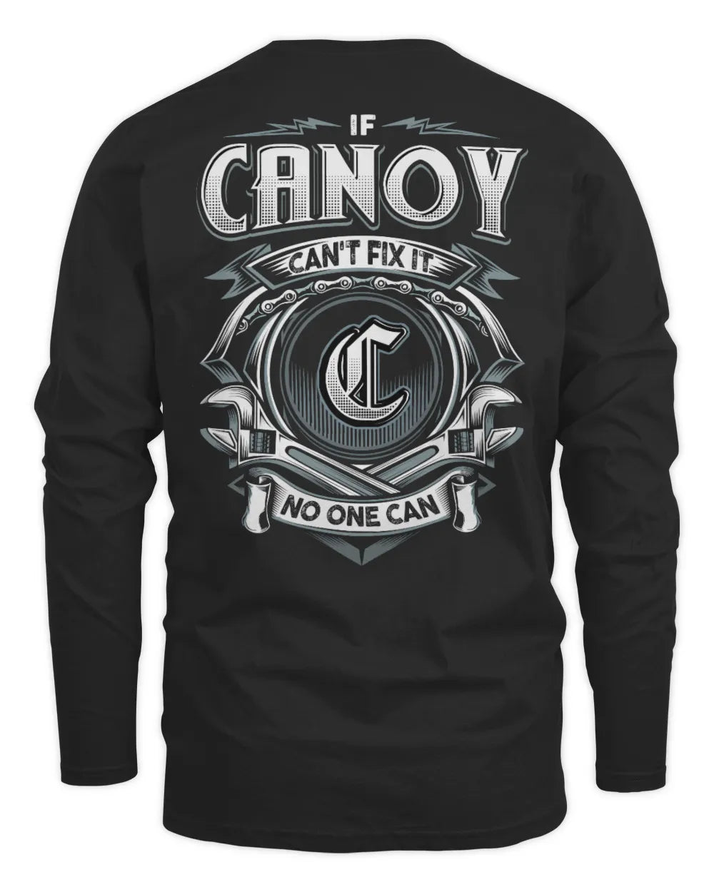 CANOY AP81-K4-626 - Personalized Ahmed Quote Apparel “If Ahmed Can't Fix It, No One Can” - Men's Long Sleeved T-Shirt - Black